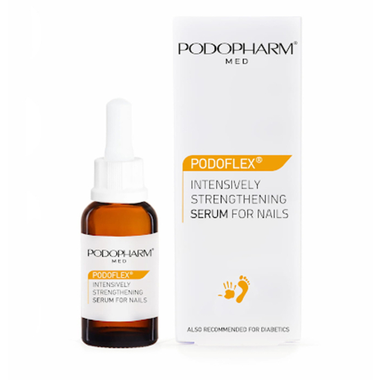 Prikazujem sliko PODOPHARM PODOFLEX Serum za učvrstitev nohtov 10ml Slika produkta PODOPHARM PODOFLEX Serum za učvrstitev nohtov 10ml